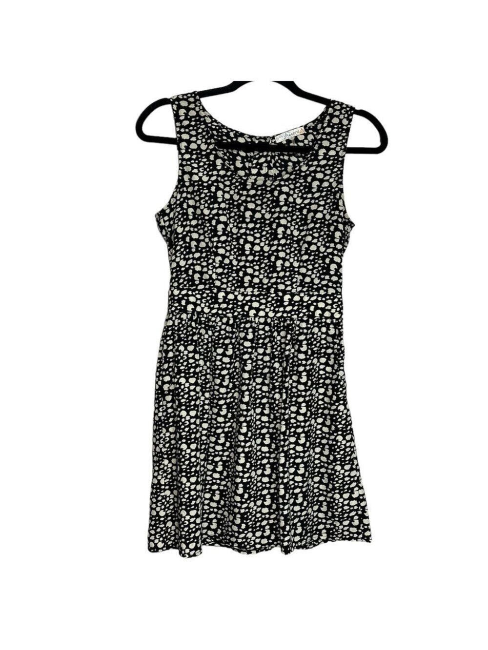 Freebird Black & Cream Print Open Back Sleeveless Dress, size S